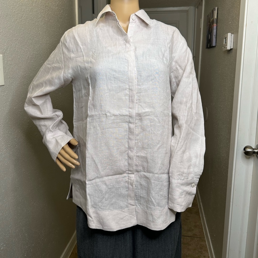 Jarbo Button Down Shirt White Cotton Blend Long Sleeve size 2. US medium - Picture 7 of 16